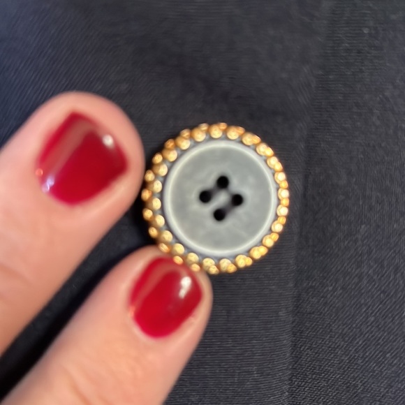 ATELIER Size 12 Navy Blue Stretch Blazer Lined
4 Gold Trimmed Buttons Career - Picture 11 of 16